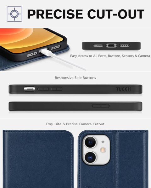 ETUI POKROWIEC APPLE IPHONE 12/12 PRO 6.1" NIEBIESKI ZAMYKANY Z KLAPKĄ CASE