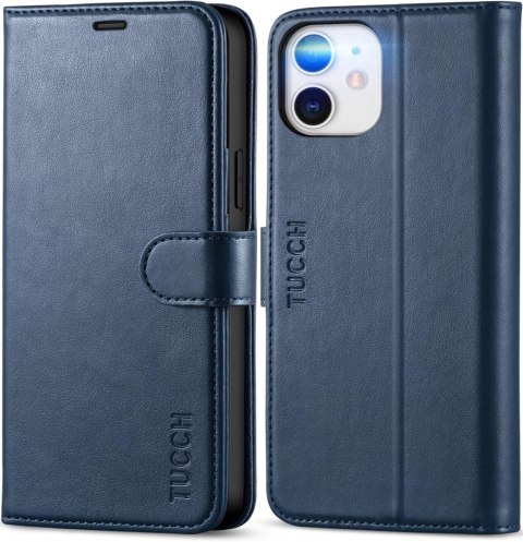 ETUI POKROWIEC APPLE IPHONE 12/12 PRO 6.1" NIEBIESKI ZAMYKANY Z KLAPKĄ CASE