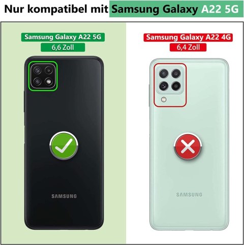 ETUI POKROWIEC DO SAMSUNG GALAXY A22 5G FIOLETOWE SOLIDNE PLECKI +PIERŚCIEŃ