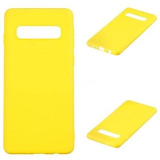 ETUI POKROWIEC DO SAMSUNG GALAXY S10 CASE ŻÓŁTE SILIKONOWE SOLIDNE PLECKI