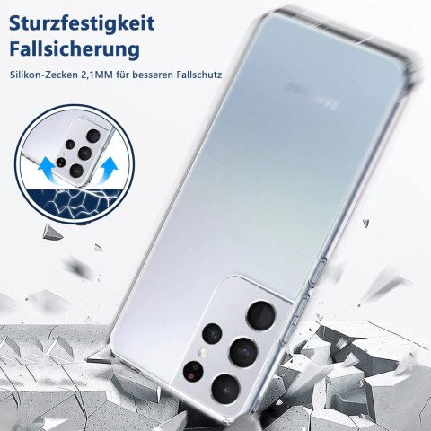 ETUI POKROWIEC SAMSUNG GALAXY S21 ULTRA 5G CASE SILIKONOWE BEZBARWNE PLECKI