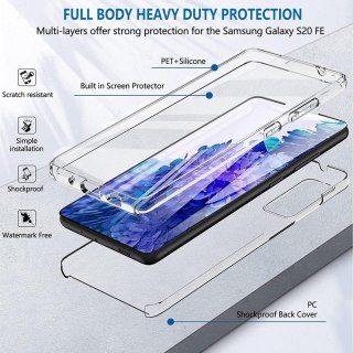 ETUI SAMSUNG GALAXY S20 FE TWARDY CASE 360 PRZÓD TYŁ PRZEZROCZYSTY