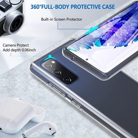 ETUI SAMSUNG GALAXY S20 FE TWARDY CASE 360 PRZÓD TYŁ PRZEZROCZYSTY