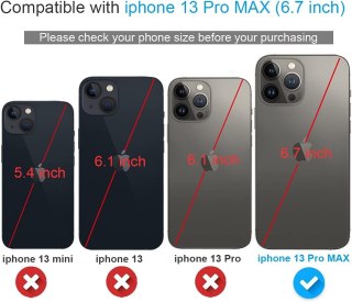 ETUI Z KLAPKĄ DO APPLE IPHONE 13 PRO MAX 6.7" SZARE +2X SZKŁO HARTOWANE