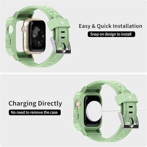 ETUI Z PASKIEM DO ZEGARKA APPLE WATCH 42mm SE/7/6/5/4/3/2/1 ZIELONY