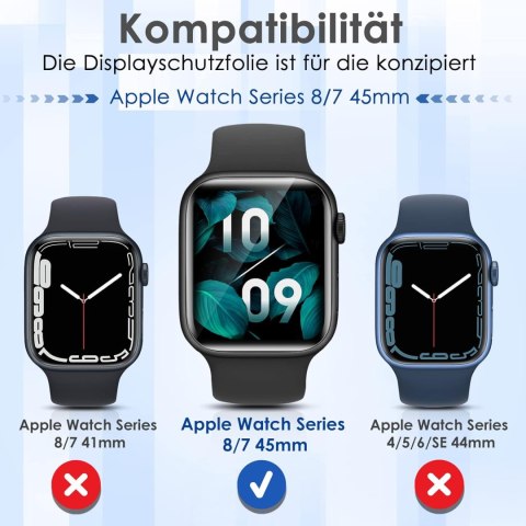 FOLIA OCHRONNA DO APPLE WATCH 8/7 45MM SOLIDNA OSŁONA ERKANU 4 SZTUKI