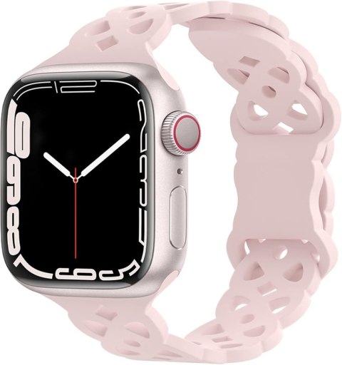 PASEK DO ZEGARKA APPLE WATCH 38/40/41 mm SE/9/8/7/6/5/4/3/2/1 RÓŻOWY AŻUR