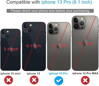 ZAMYKANE ETUI DO APPLE IPHONE 13 PRO 6.1" CASE Z KLAPKĄ +2X SZKŁO HARTOWANE