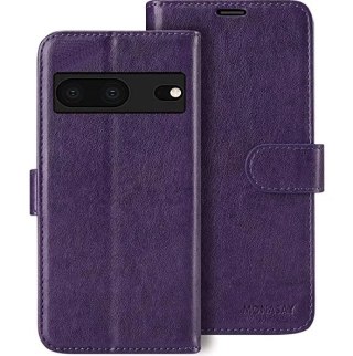 ZAMYKANE ETUI DO GOOGLE PIXEL 7 CASE Z KLAPKĄ FIOLETOWY +FOLIA OCHRONNA