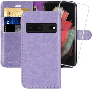 ZAMYKANE ETUI DO GOOGLE PIXEL 7 CASE Z KLAPKĄ FIOLETOWY +FOLIA OCHRONNA