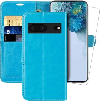 ZAMYKANE ETUI DO GOOGLE PIXEL 7 CASE Z KLAPKĄ NIEBIESKI +FOLIA OCHRONNA