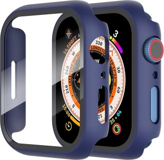 2x ETUI NA SMARTWATCH APPLE WATCH 7/8/9 45mm GRANATOWA OBUDOWA ZE SZKŁEM