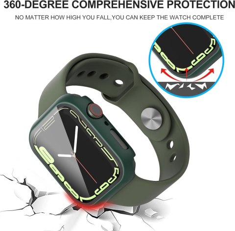 2x ETUI OBUDOWA NA ZEGAREK APPLE WATCH 4/5/6/SE 44mm ZIELONA ZE SZKŁEM