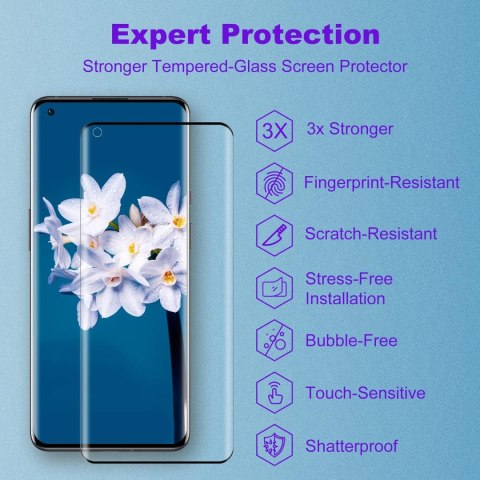 2x SZKŁO HARTOWANE DO ONEPLUS 9 PRO CZARNE RAMKI ZAOKRĄGLONE WYTRZYMAŁE