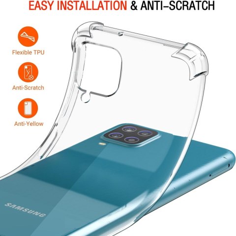 ETUI DO SAMSUNG GALAXY A12 PRZEZROCZYSTY CASE TWARDE PLECKI MIĘKKA RAMKA