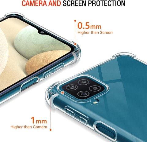 ETUI DO SAMSUNG GALAXY A12 PRZEZROCZYSTY CASE TWARDE PLECKI MIĘKKA RAMKA