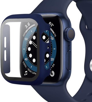 ETUI GRANATOWE NA SMARTWATCH APPLE WATCH SERII 7 41mm OBUDOWA ZE SZKŁEM