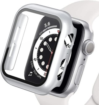 ETUI NA SMARTWATCH APPLE WATCH SERII 7 45mm SREBRNA OBUDOWA ZE SZKŁEM