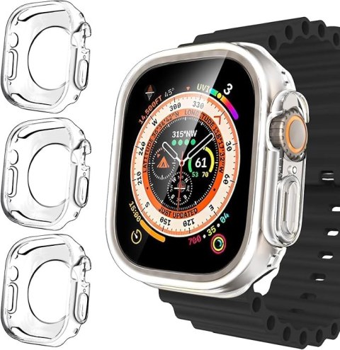 ETUI OCHRONNE NA ZEGAREK APPLE WATCH SERIES 7/8 45mm BEZBARWNE 3 SZTUKI