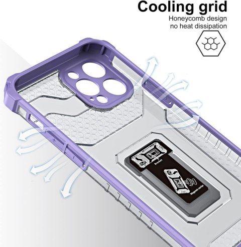 ETUI PANCERNE DO APPLE IPHONE 12 PRO MAX FIOLETOWE + SZKŁO HARTOWANE