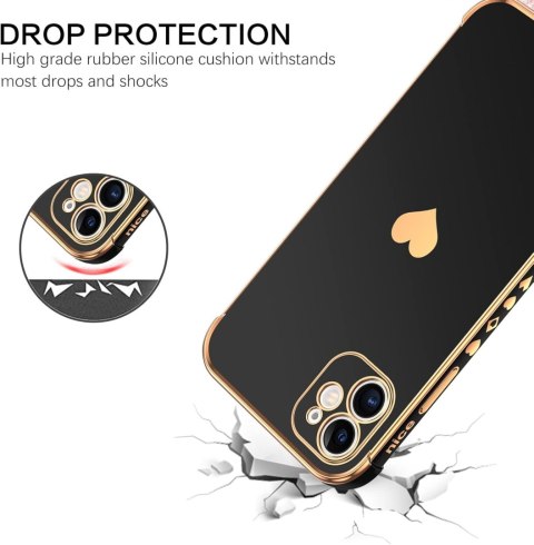 ETUI POKROWIEC APPLE IPHONE 14 PRO MAX CASE CZARNY ZŁOTY Z UCHWYTEM