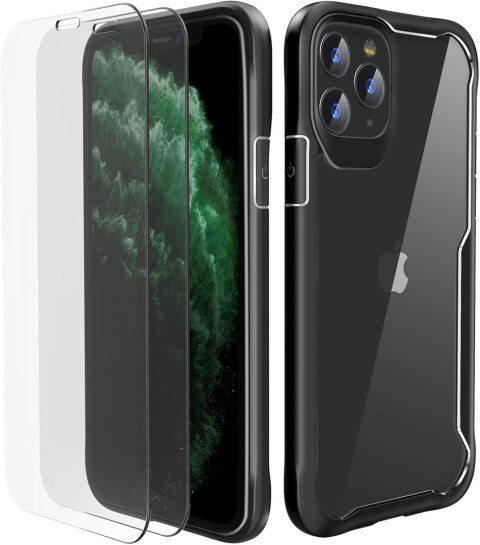 ETUI POKROWIEC DO APPLE IPHONE 11 PRO MAX BEZBARWNE PLECKI CZARNA RAMKA