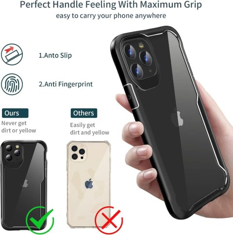 ETUI POKROWIEC DO APPLE IPHONE 11 PRO MAX BEZBARWNE PLECKI CZARNA RAMKA