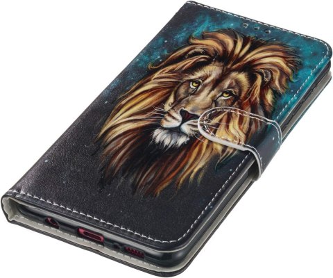 ETUI POKROWIEC DO SAMSUNG GALAXY A9 SOLIDNY CASE ZAMYKANY Z KLAPKĄ WZÓR LEW