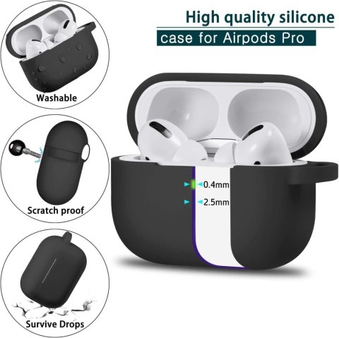 ETUI SILIKONOWE DO APPLE AIRPODS PRO 2-GENERACJI 2022 CASE CZARNY MATOWY LEKKI