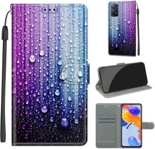 ETUI Z KLAPKĄ DO XIAOMI REDMI NOTE 11 PRO 5G CASE RÓŻOWY NIEBIESKI KROPLE