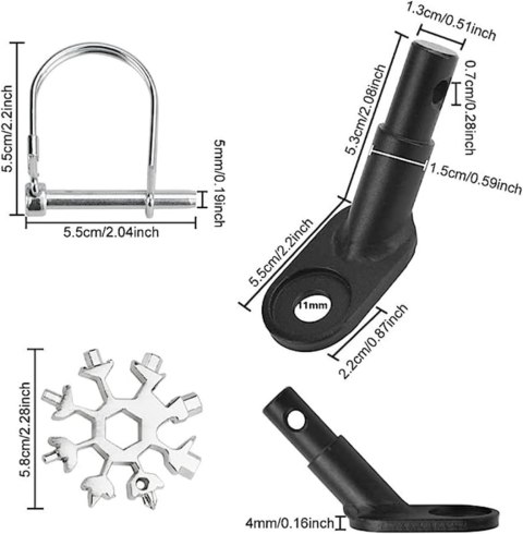 ZACZEP DO PRZYCZEPY ROWEROWEJ ŁĄCZNIK HAK DO ROWERU UNIWERSALNY +KLUCZ