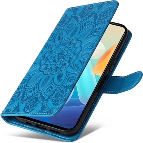 ZAMYKANE ETUI POKROWIEC DO OPPO 17 SOLIDNY CASE Z KLAPKĄ MANDALA TURKUSOWA