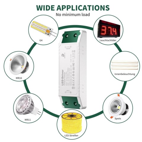 ZASILACZ TRANSFORMATOR LED 230V NA 12V 60W 5A IP44 140x45x27mm