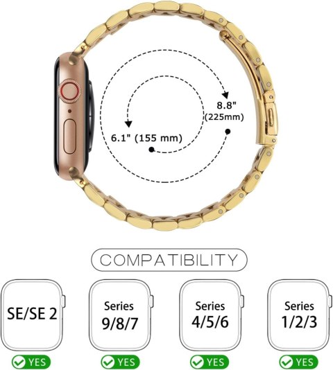 BRANSOLETA DO ZEGARKA ZŁOTA APPLE WATCH 44/45/49 9/8/7/6/5/4/3/2 ETUI