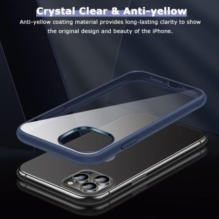 ETUI APPLE IPHONE 11 PRO TWARDE PRZEZROCZYSTE PLECKI GRANATOWA RAMKA