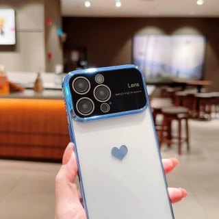 ETUI APPLE IPHONE 15 ZŁOTA RAMKA PRZEZROCZYSTY TYŁ SERCE +OCHRONA APARATU