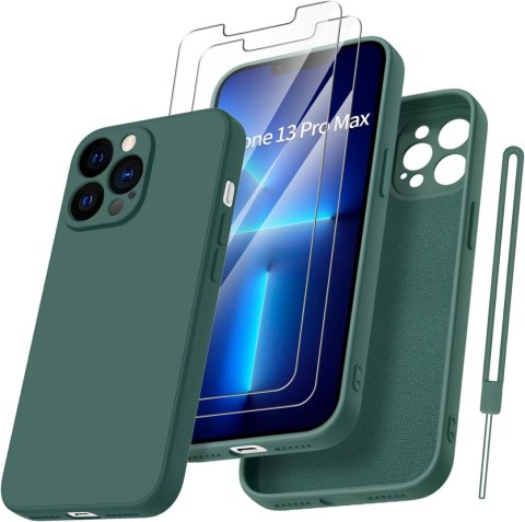 ETUI DO APPLE IPHONE 13 PRO MAX WZMOCNIONE SILIKONOWE +2SZT SZKŁO HARTOWANE