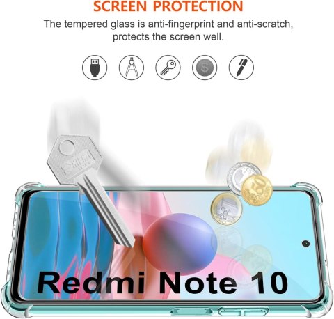 ETUI XIAOMI REDMI NOTE 10 4G BEZBARWNE SILIKONOWE PLECKI+2x SZKŁO HARTOWANE