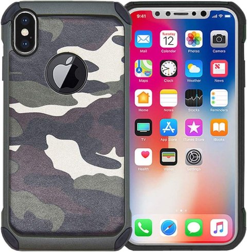 ETUI PANCERNE DO APPLE IPHONE XS MAX 6.46" WZMOCNIONE MORO +SZKŁO HARTOWANE