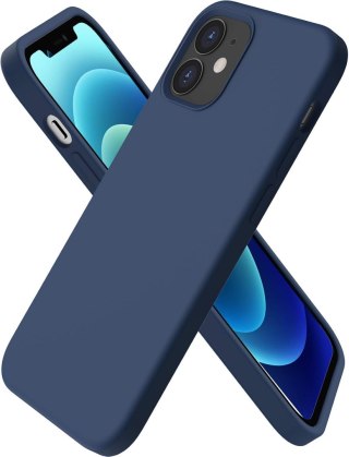 ETUI POKROWIEC DO APPLE IPHONE 12 MINI SILIKONOWE PLECKI GRANATOWE +SZKŁO