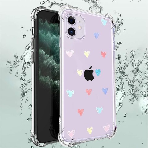 ETUI POKROWIEC DO APPLE IPHONE 12 PRO MAX SILIKONOWE BEZBARWNE PLECKI SERCE