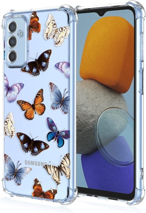 ETUI POKROWIEC DO SAMSUNG GALAXY M13 4G PRZEZROCZYSTE PLECKI WZÓR MOTYLE