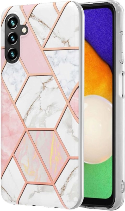 ETUI SAMSUNG GALAXY A04s/GALAXY A13 5G CASE SILIKONOWY RÓŻOWY GEOMETRYCZNY