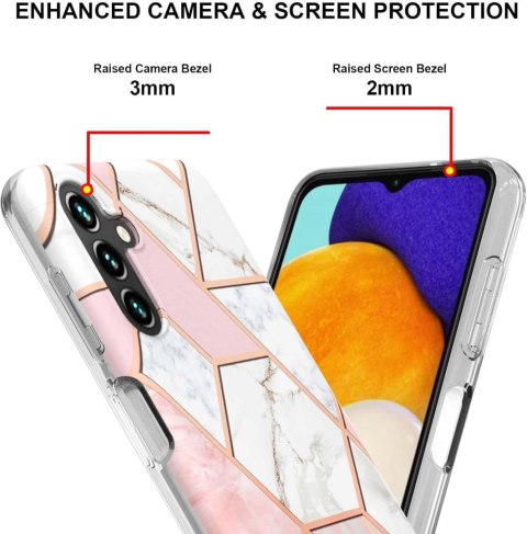 ETUI SAMSUNG GALAXY A04s/GALAXY A13 5G CASE SILIKONOWY RÓŻOWY GEOMETRYCZNY