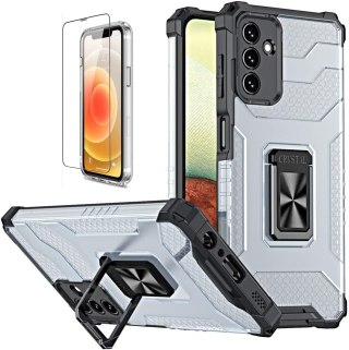 ETUI SAMSUNG GALAXY A13 5G CASE PÓŁTRANSPARENTNE PLECKI CZARNA RAMKA +RING