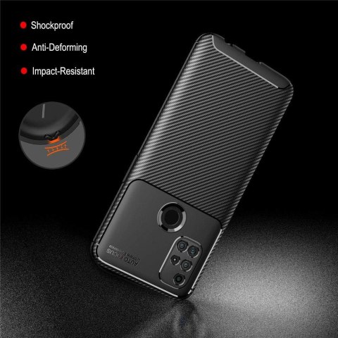 ETUI SILIKONOWE DO ONEPLUS NORD N10 5G CASE CZARNY CARBON OCHRONA APARATU