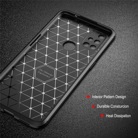 ETUI SILIKONOWE DO ONEPLUS NORD N10 5G CASE CZARNY CARBON OCHRONA APARATU