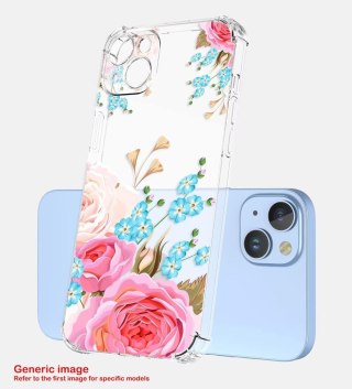 ETUI SILIKONOWE DO SAMSUNG GALAXY A04 CASE TRANSPARENTNY KWIATY PIWONIE