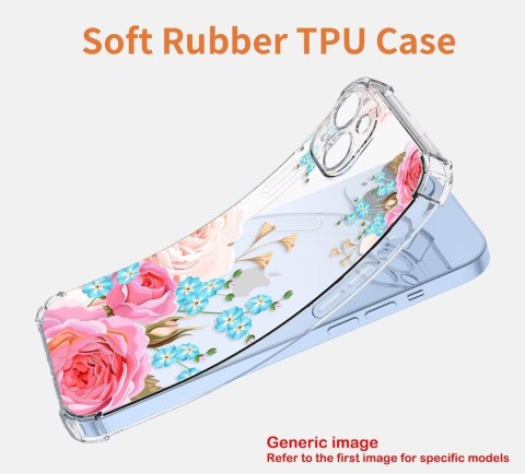 ETUI SILIKONOWE DO SAMSUNG GALAXY A04 CASE TRANSPARENTNY KWIATY PIWONIE