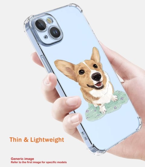 ETUI SILIKONOWE DO SAMSUNG GALAXY A04 CASE TRANSPARENTNY Z PIESKIEM CORGI